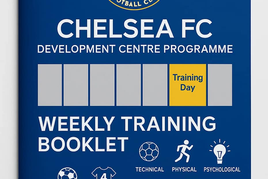 Chelsea FC Development centre programme Weekly trainig booklet PDF